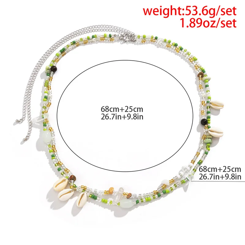 Summer Holiday Sexy Belly Chain Shell Glass Stone Rice Beads Multi-Layer Body Chain Gravel Tassel Waist Chains Women Jewelry