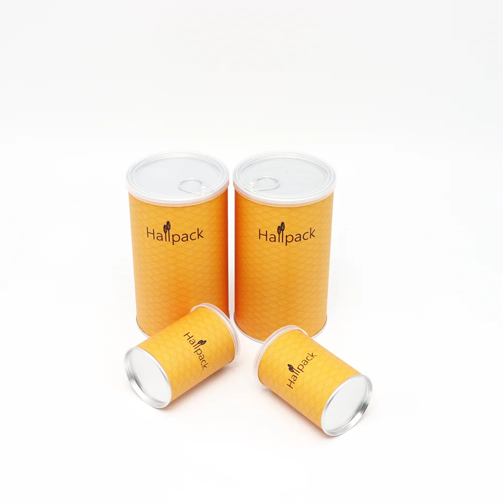 Custom Brand Design Eco-Friendly Kraft Plastic Lid round Cylinder Paperboard Tube for Craft and Packaging Use