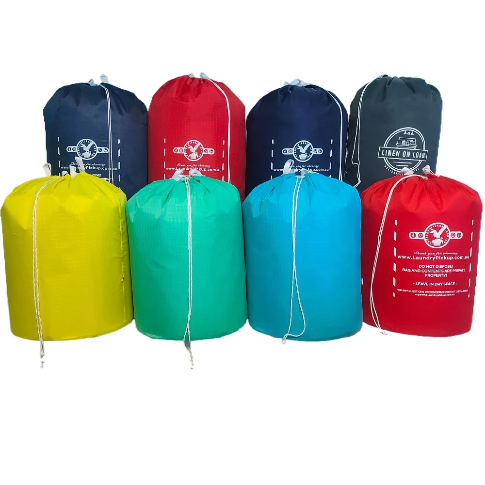 Soiled Linen Industrial Commercial Rip stop 100% Polyester 4 Loops Laundry Bags for collection of soiled garments