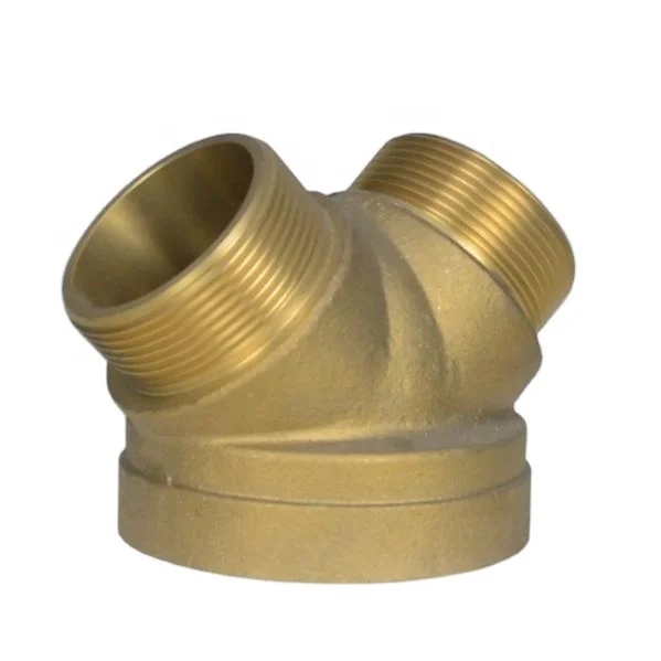 Hot sales 90 Degree Straight Brass Siamese Connection with Clapper Firefighting Equipment Accessory Fire Dept Production