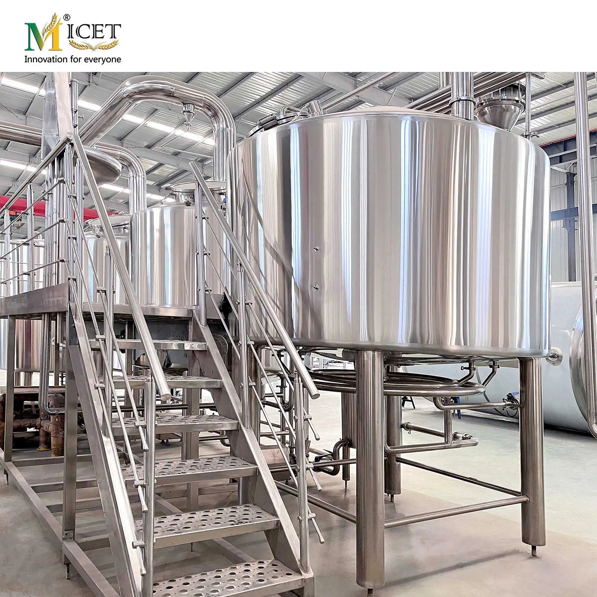 MICET 2000L Fully Automated Commercial Beer Brewing System Craft Beer Equipment Brewery with mobile phone smart PLC control
