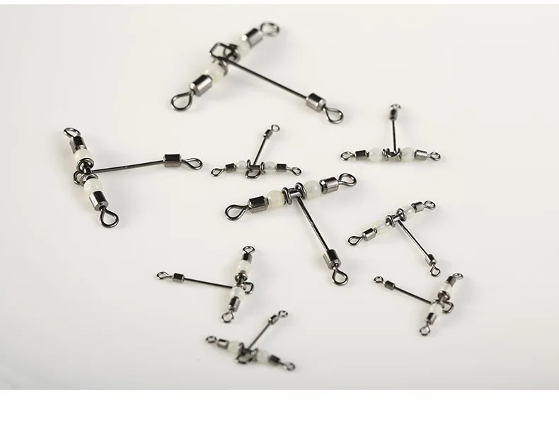 Solid Ring Fishing Tackle Accessory Equipment 1/0*1-10*12 Fishing Rolling Triple Swivels Bearing Connector Fish Hooks