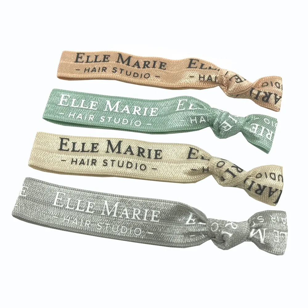 Custom Text Elastic Hairband for Hair Salon Personalized Design Pony Tail Holder Gift Hair Tie Bracelet DIY