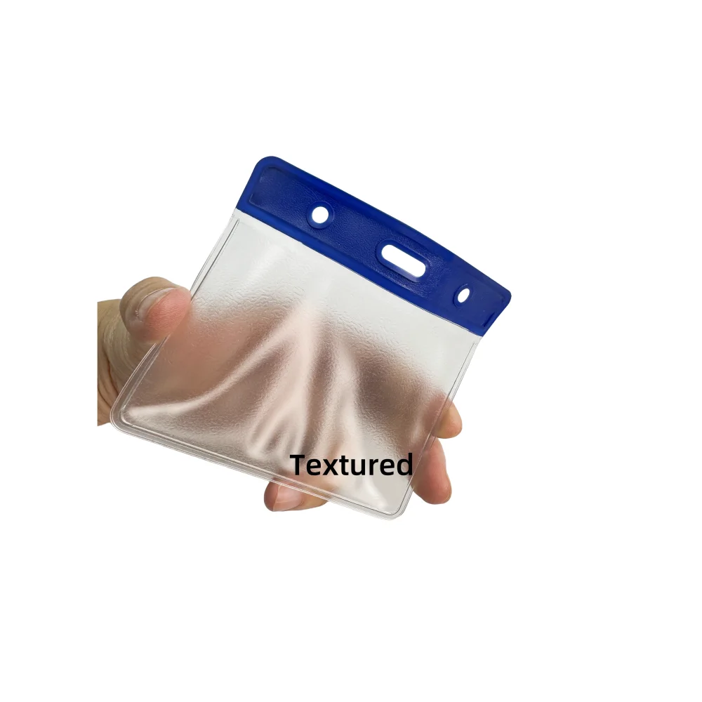 Bestom Horizontal Vinyl Badge Holder with Color Bar Top - Great for Color Coding Access and ID Card Holder