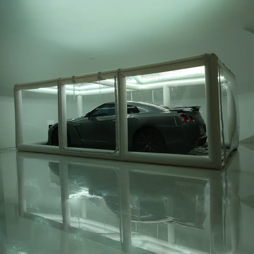Portable Airtight Frame Car Cover capsule waterproof Garage Parking Shelter Tent Inflatable Car Showcase spray paint booth
