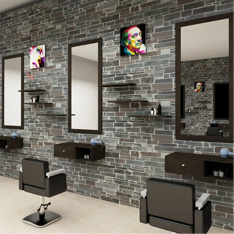 Barbershop hair dresser salon furniture mirror beauty station makeup table with mirror