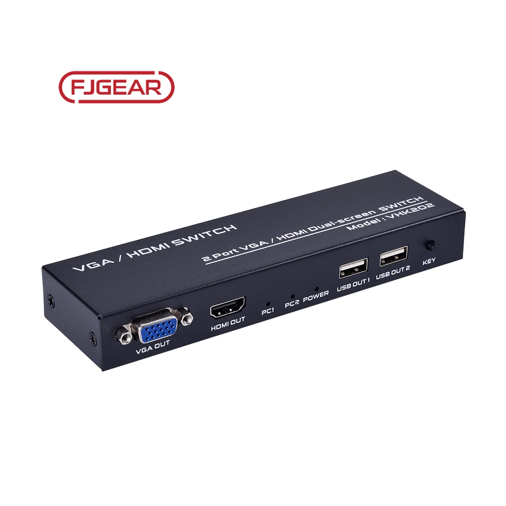 FJ-VHK202 4-Port USB KVM Switch with HDMI Input Monitor KVM Switch