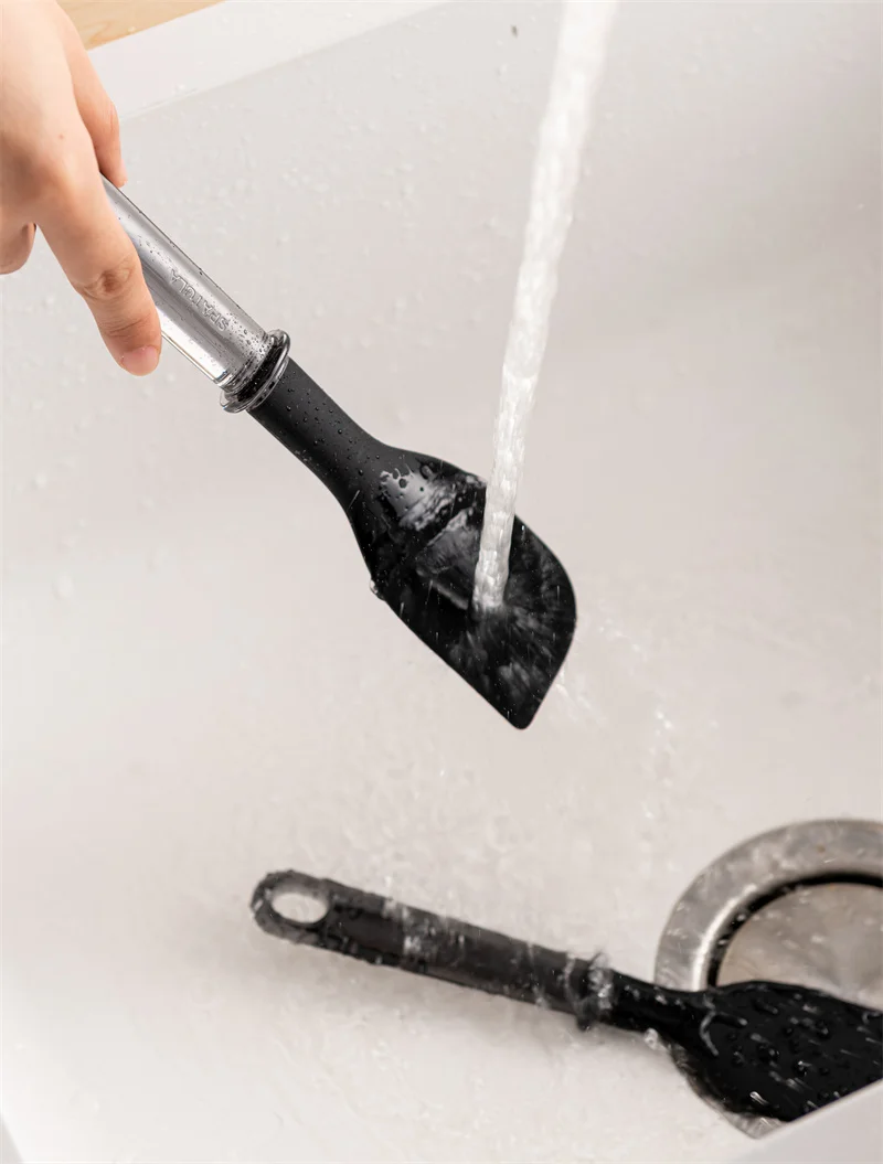 Pinmoo Kitchen Gadgets Tools Kitchenware Spatula Silicone Cooking Utensils Set Heat Resistant Silicone Spatula for BBQ