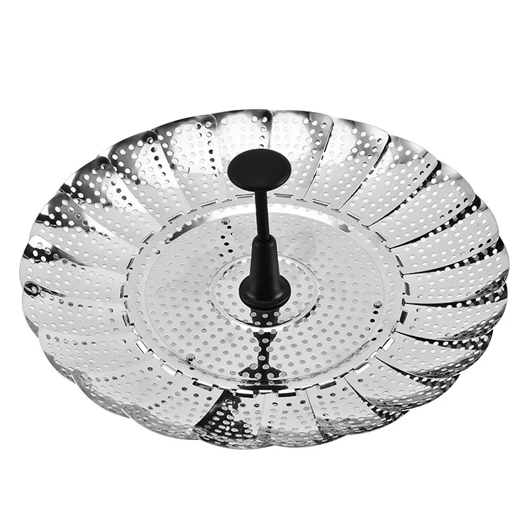 Collapsible Vegetable Steamer Basket- Food Safe Round Stainless Steel Steaming Tray - Fits Large and Small Pans, Pots, Instant P