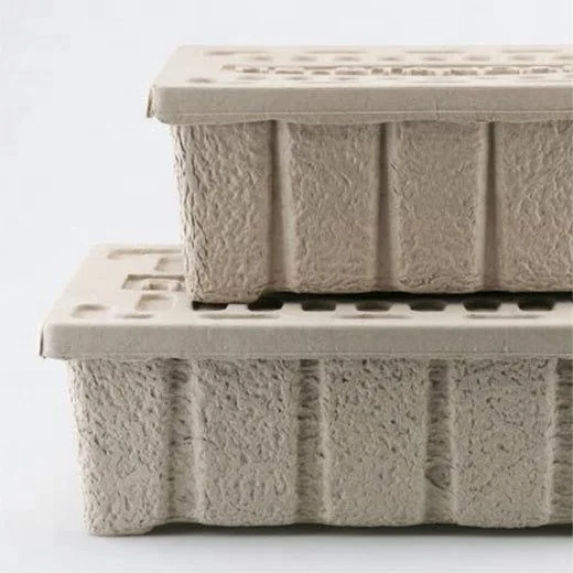 Customized eco-friendly pulp storage box paper tray biodegradable pulp ice cooler/chest box beer container