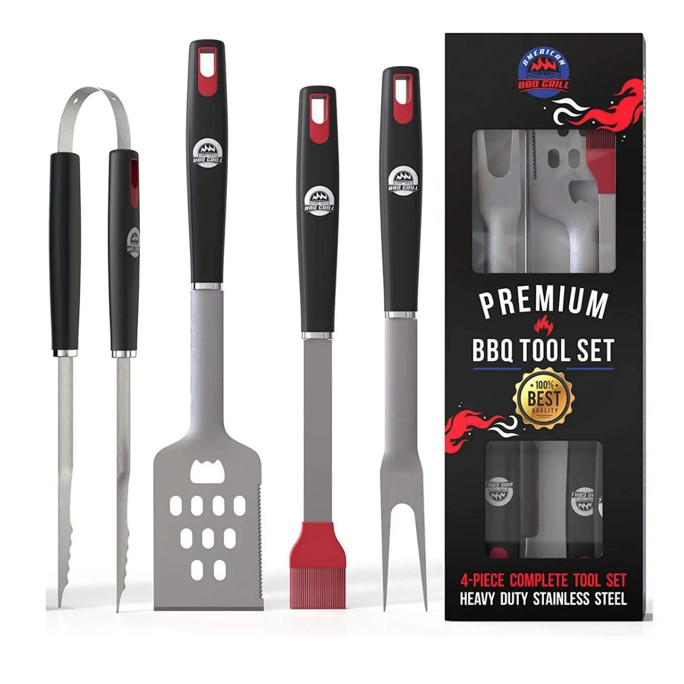 Premium outdoor grilling accessories heavy duty bbq tools kit set for barbecue