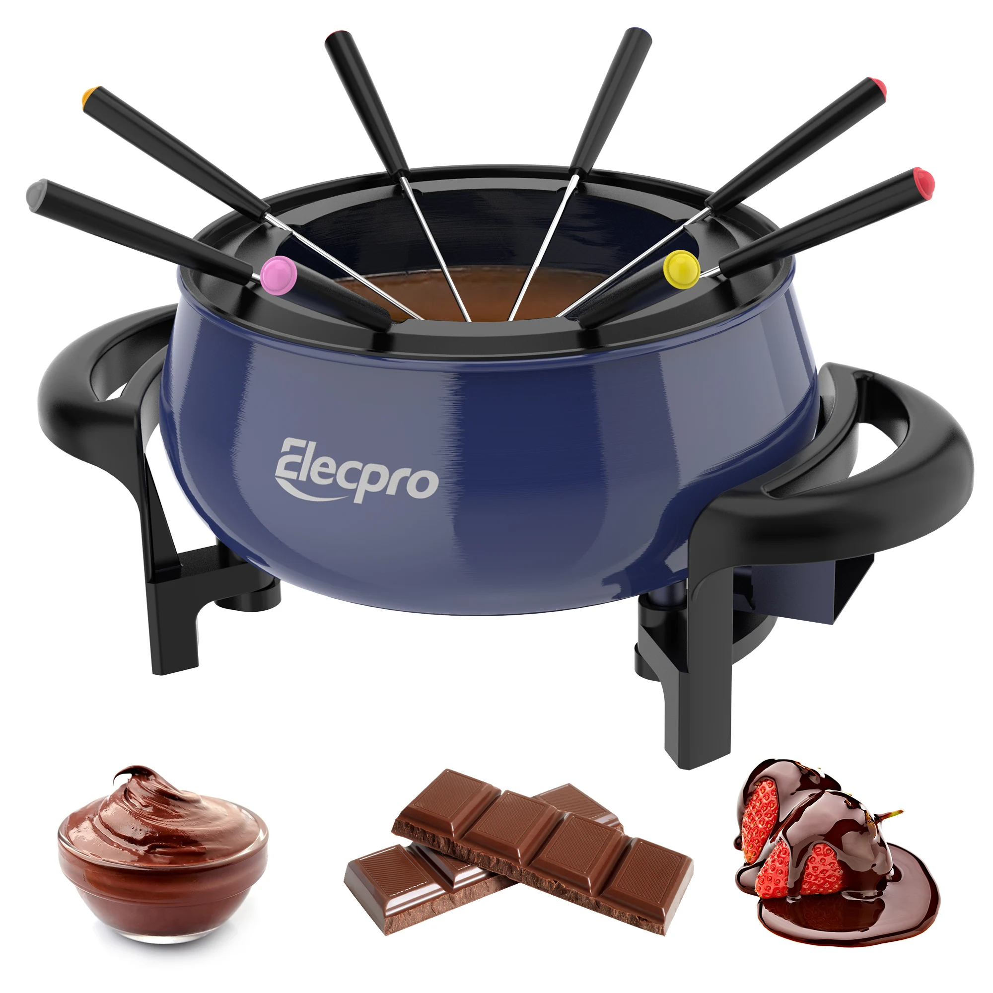 wholesale 7 levels adjustable temp control Stainless Steel 3 Qt Chocolate Melting Electric Fondue Pot Fountain Maker Machine