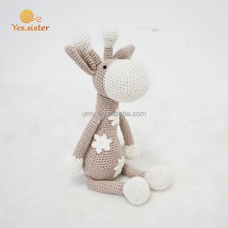 
Hot Sales Lovely Handmade Crochet Giraffe Baby Animal Amigurumi Crochet Plush Toys 