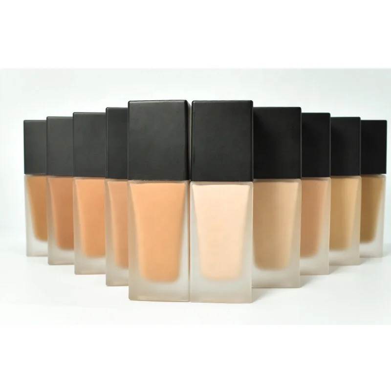 Waterproof 10 Colors Liquid Foundation For Dark Skin Makeup Private Label