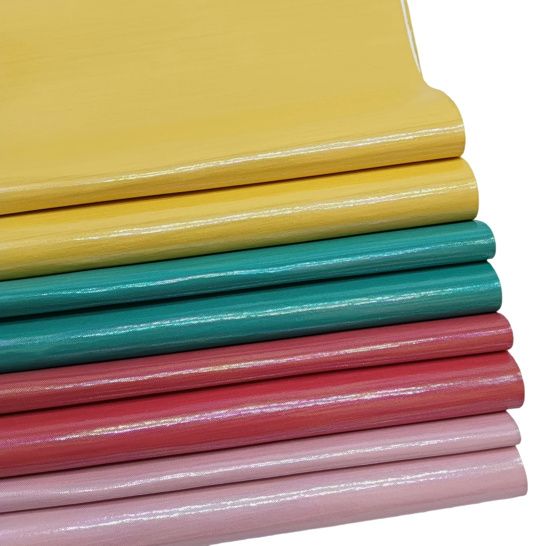 Symphony rainbow horizontal strip PU leather environmentally friendly for luggage handbag