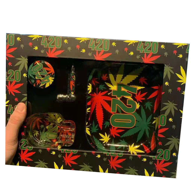 Высококачественные принадлежности для магазинов дыма, набор аксессуаров для курения оптом с измельчителем трав