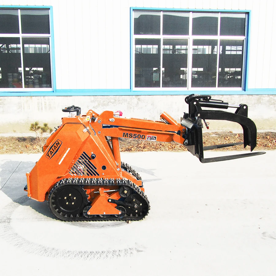 Farm Manure Removal Mini Skid Steer Loader MS500 Crawler Small Front End Loader