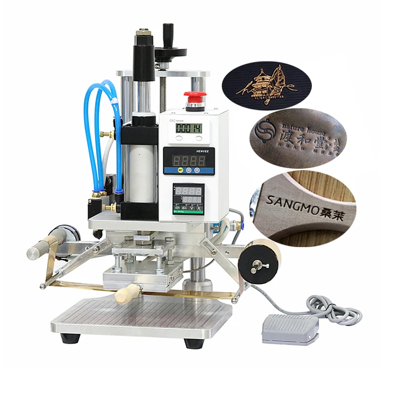 LY Bronzing Machine Hot Stamping Machine Pneumatic Embossing Machine With Positioning Slider For PVC Leather 220V 110V Optional