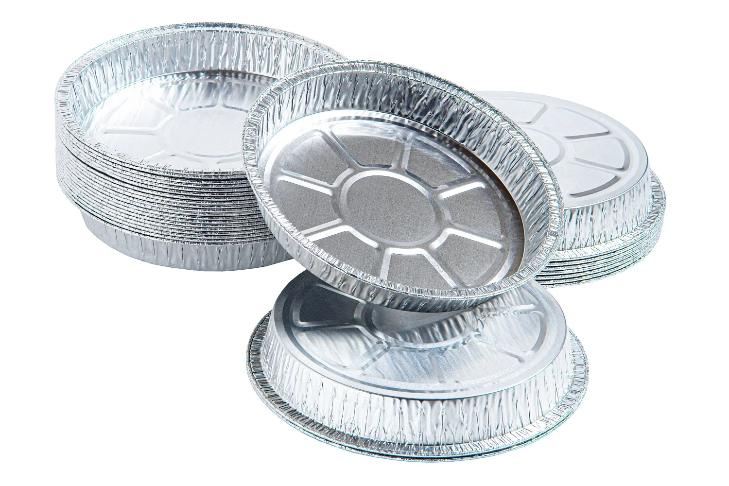 Disposable Round Aluminum Foil Airline Food Tray 430 ml, top 174 mm, height 23 mm