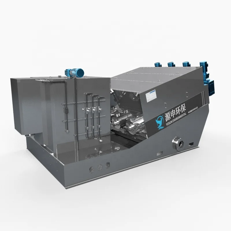 horizontal screw press sludge treatment machine screw type stacked sludge dewatering machine