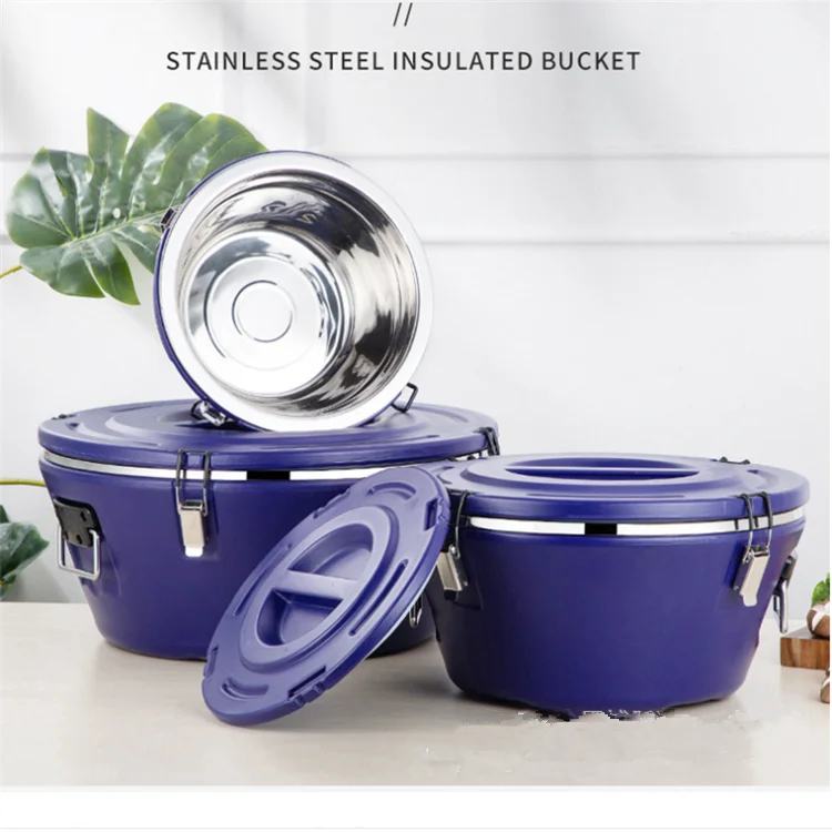 Commercial Use Large Capacity 3 Pcs/Set Stainless Steel Thermal Food Container Insulated Cooler Box