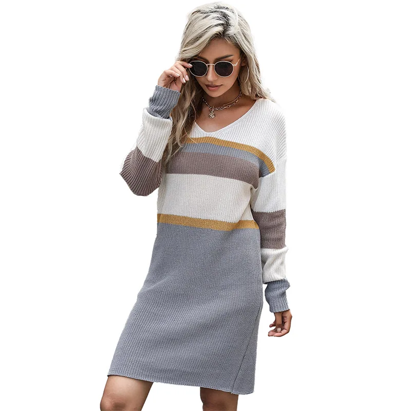 Amazon independent station  high quality cool long sleeve colorful pullover knitted women sweater