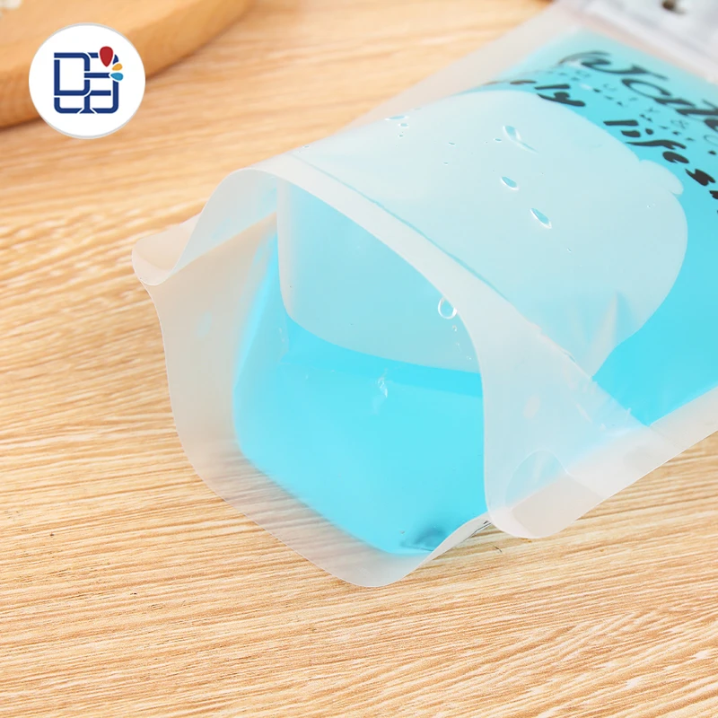 
Stock products soda water drink frosted plastic beverage packaging bag for custom 