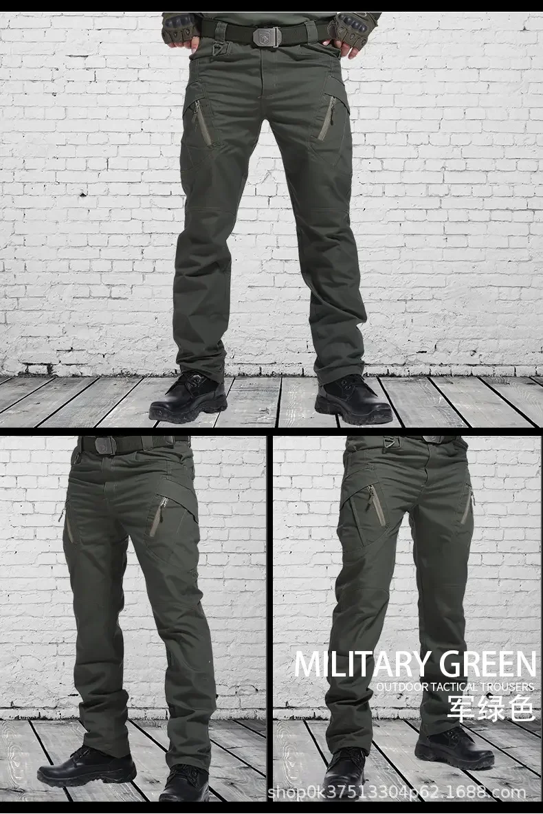 Tech Infused Comfort Celana Pria Casual Wholesale IX9 Tactical mens Cargo Pants in Khaki Designer Clothes
