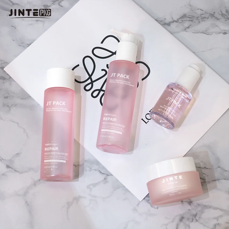 Wholesale Empty Pink Skincare Cosmetic Packaging Containers Cream Jars Lotion Pump Bottles Spray Cosmetic Bottles Packaging