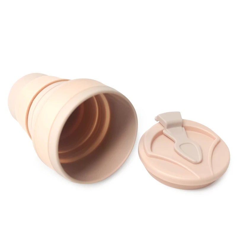 Hot sale collapsible easy to carry outdoors for sports water bottle silicone collapsible cup silicone foldingtravel cup