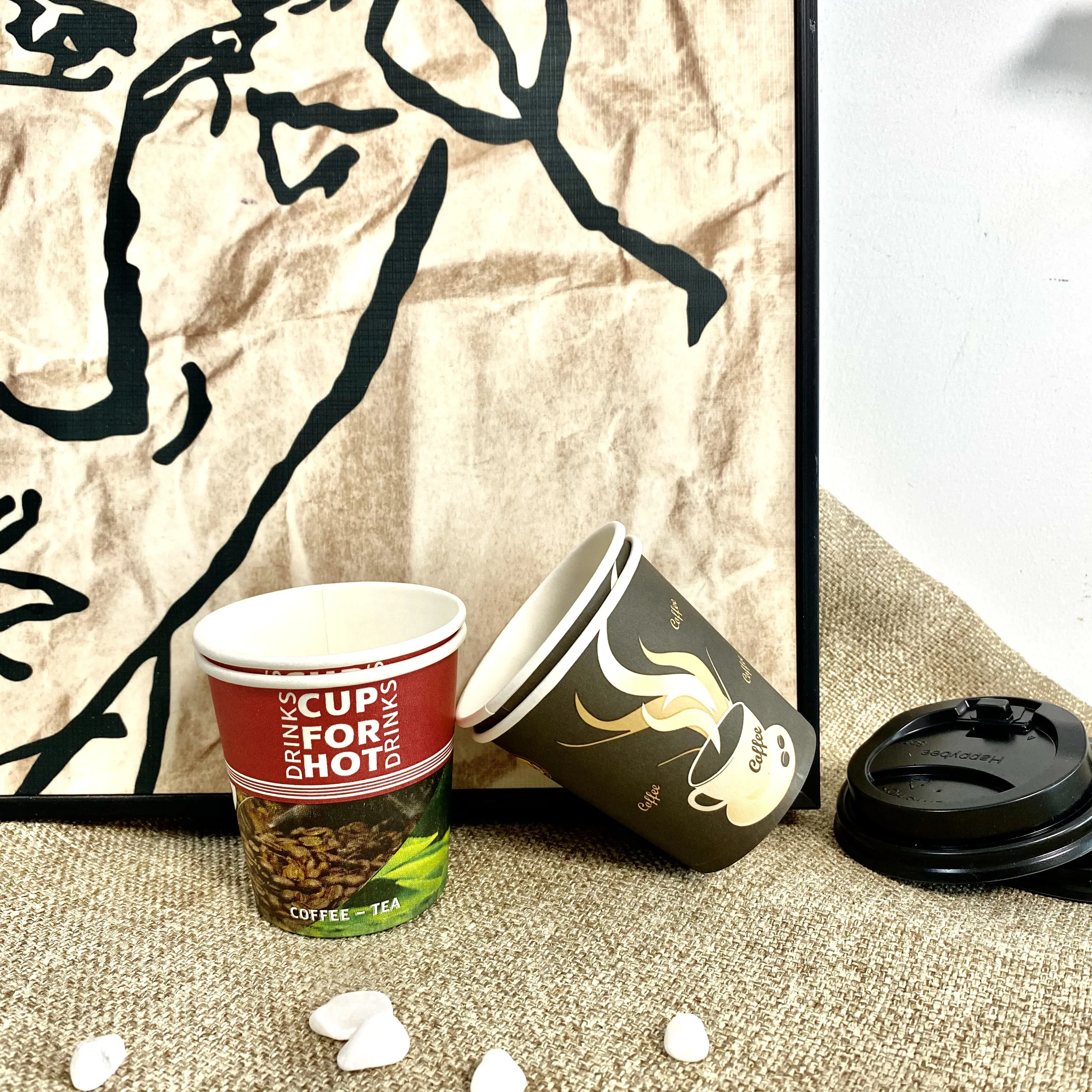 Cheap Custom 6oz 12oz 16oz Vasos De Papel Insulation Triple Single Wall Recycled Biodegradable Paper Cafe Coffee Cup