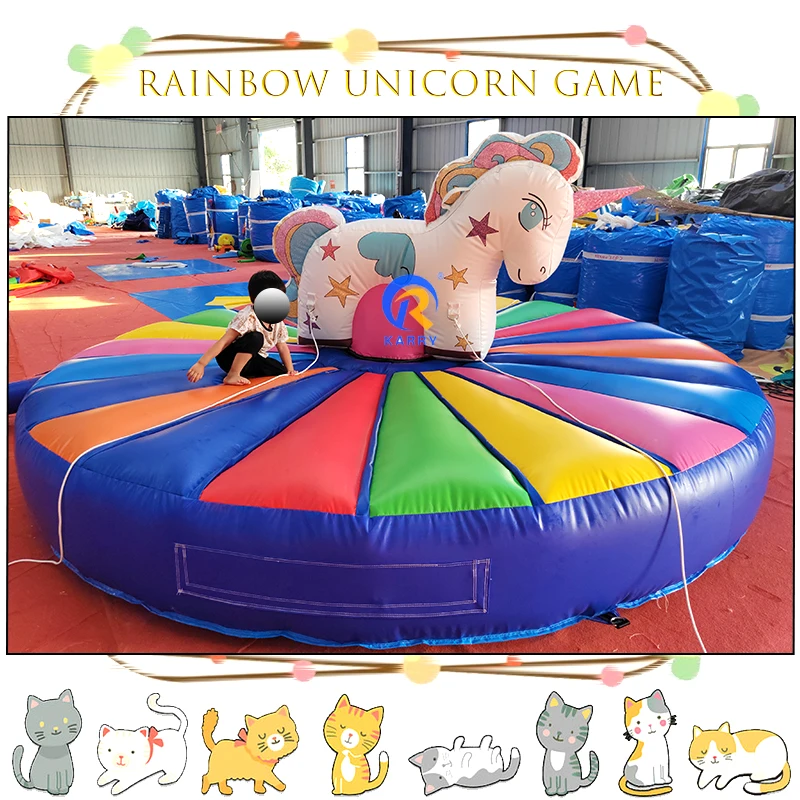 Cheap Unicorn inflatable ride-ons Inflatable Bull Fighting inflatable trampoline bouncer Bouncy Castle Carnival Games