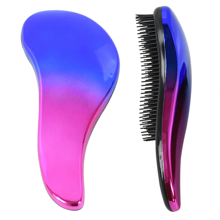 OEM manufacturer color change shiny tangle free scalp customized detangling hair brush scalp massage comb