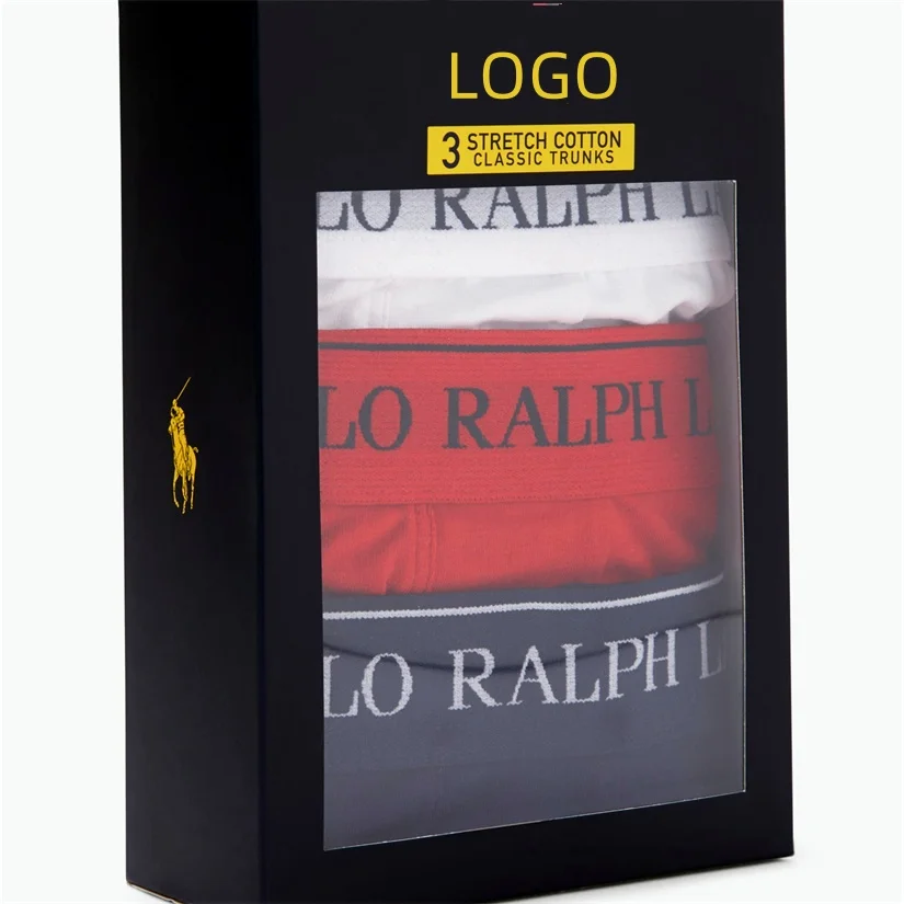 Custom Printed Mens Briefs Paper Box Apparel Man Panties Pack Clothing Underwear Bikini Packaging Box with Window