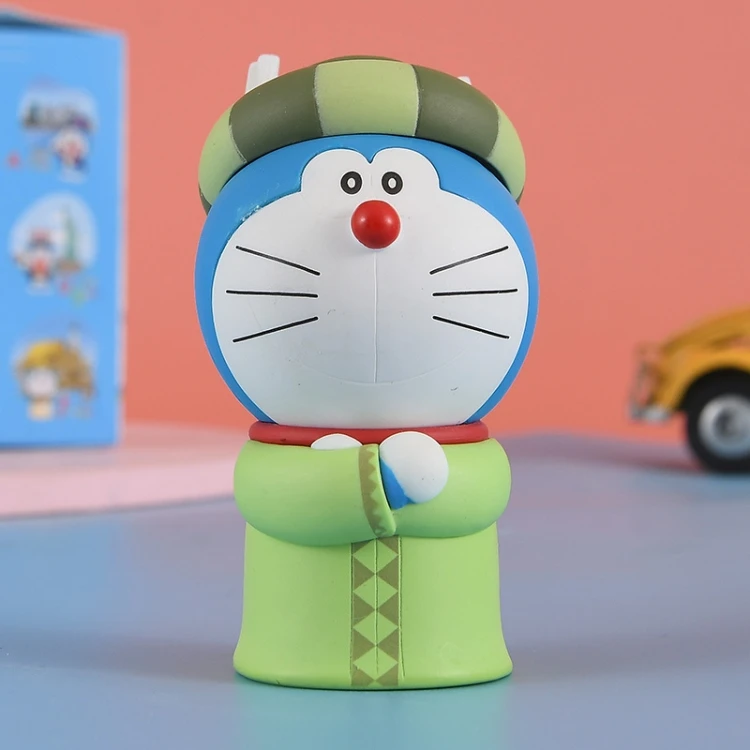 Promotional Gift cartoon Toy Doll Travel Round the World Doraemon Action Figure for gift