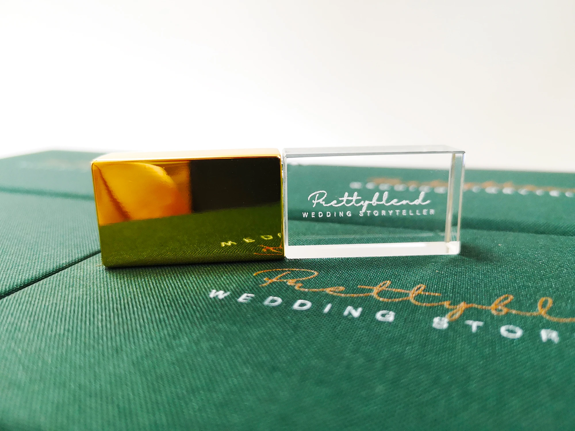 Wholesale  ROSE GOLD matte Glass Crystal USB flash Drives Thumb drive USB3.0 64GB 128GB  with USB gift box packing