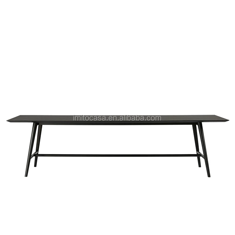 
Italy High Quality Black Solid Wood Dining Table On Sale European Simple Design Rectangular Dining Table For 6 People Hot Sale 
