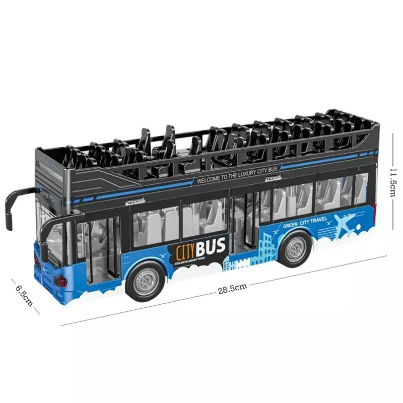 2023 New Kids Simulation City Car Bus Toys Inertia Toys Car Toy Double Decker Bus