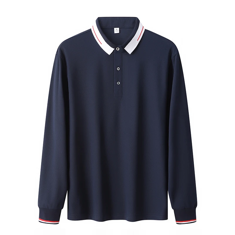 wholesale bales of vintage clothing 100% cotton pique fabric long sleeve shirt logo men chemise polo pour homme