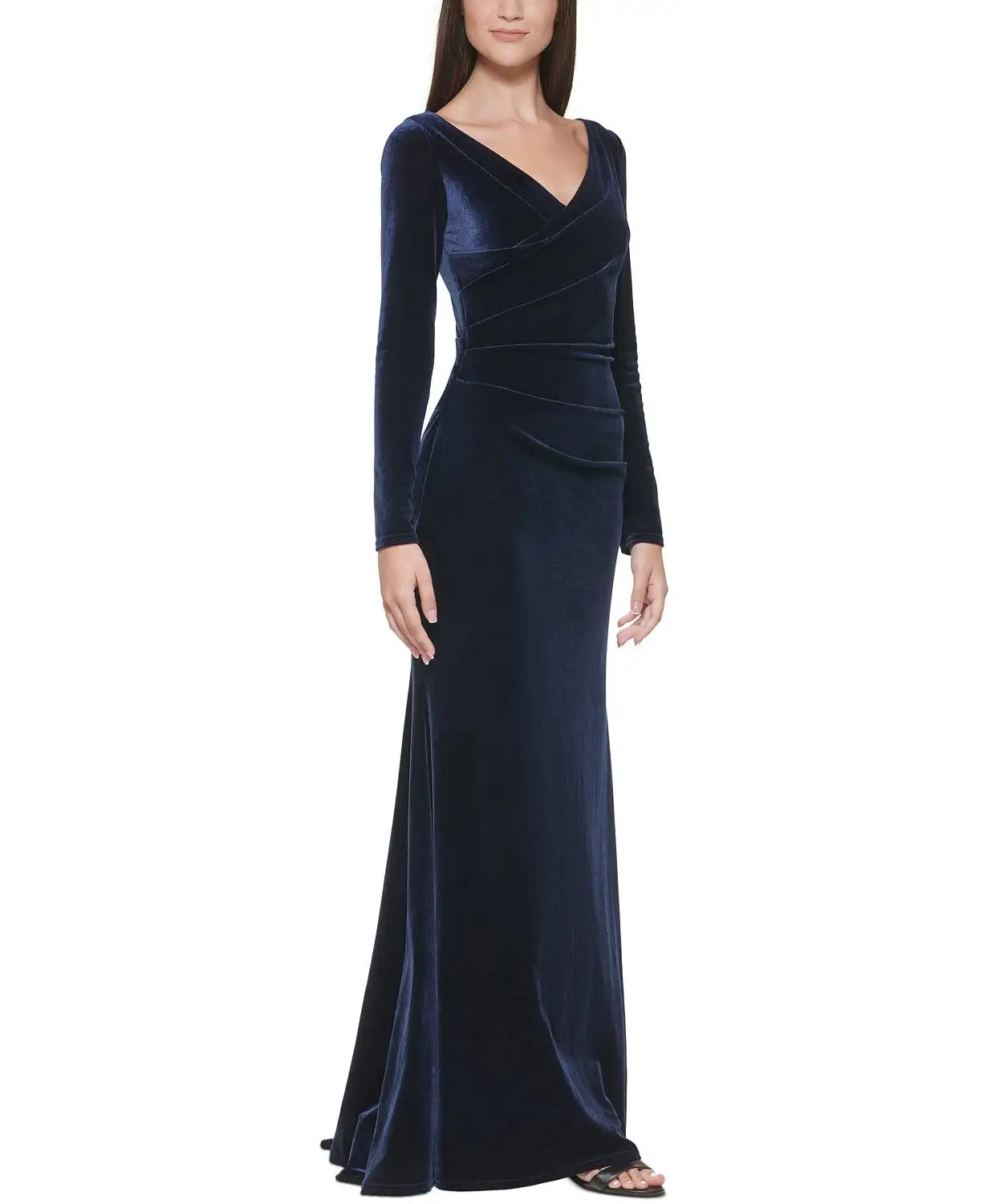 Dress fashion wholesale ladies women clothing formal v neck long velvet dress elegant customized casual dress women evening gown
