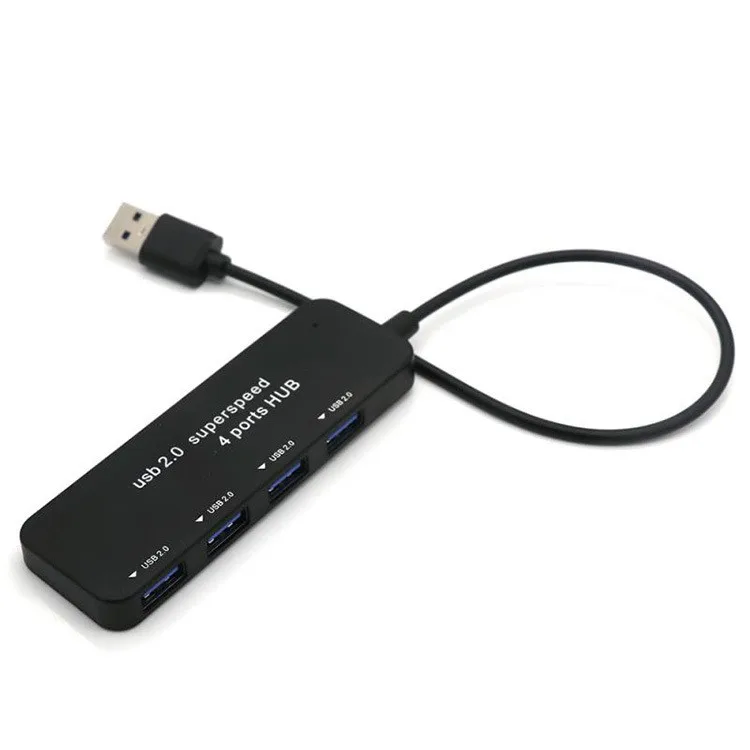 0.01 Sample Ultra-thin 4-port USB 2.0 HUB High Speed Indicator Light USB Hub For Multi-device Computer Laptop Desktop PC Adapter