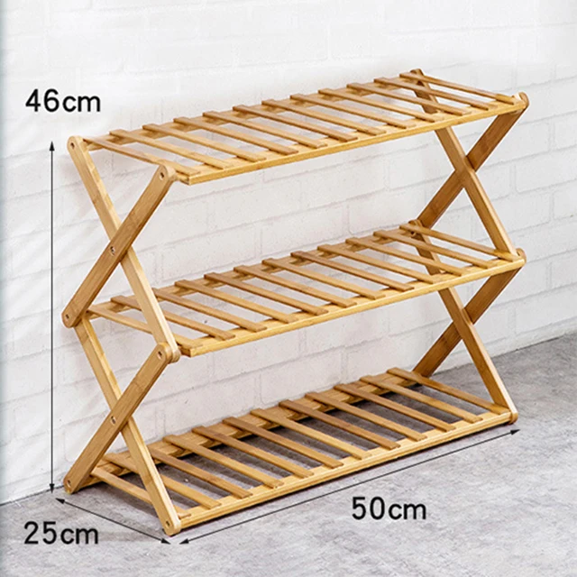 Wooden Foldable Wood Plant Stands Wood Foldable Shoe Rack Modern EXTENDABLE Vintage Shoe Racks