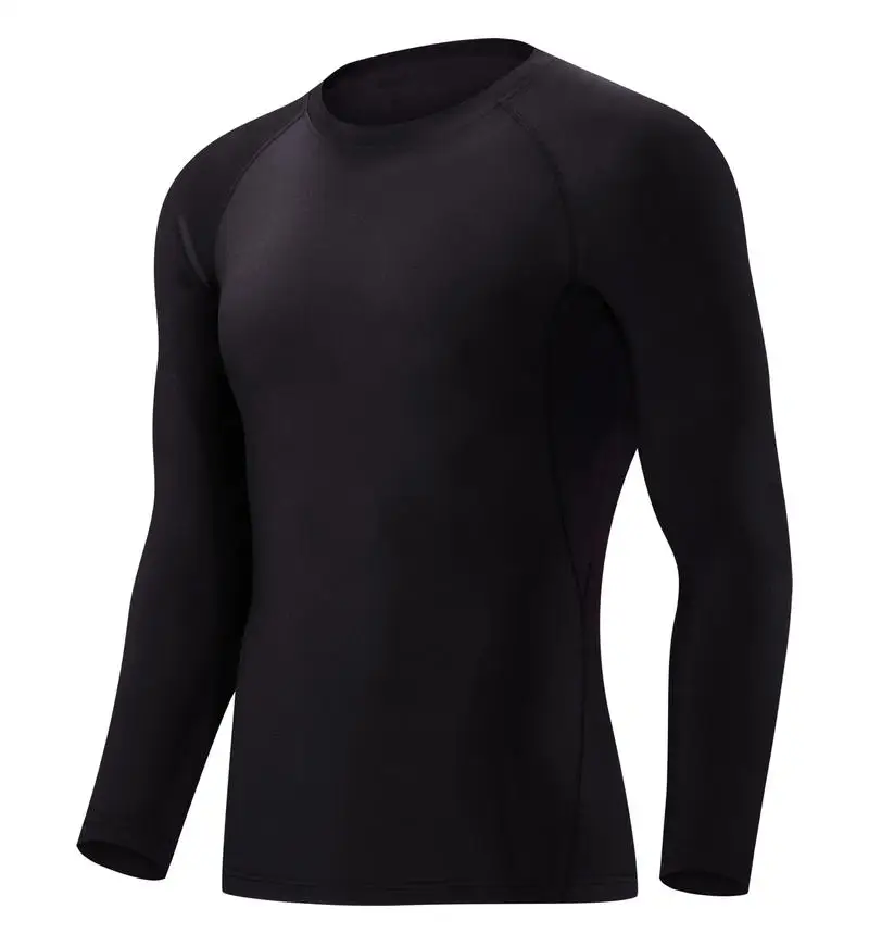 Men Gym Clothing Set Black Long Sleeve Oversized Size Custom Style Gym Shirts Fitness