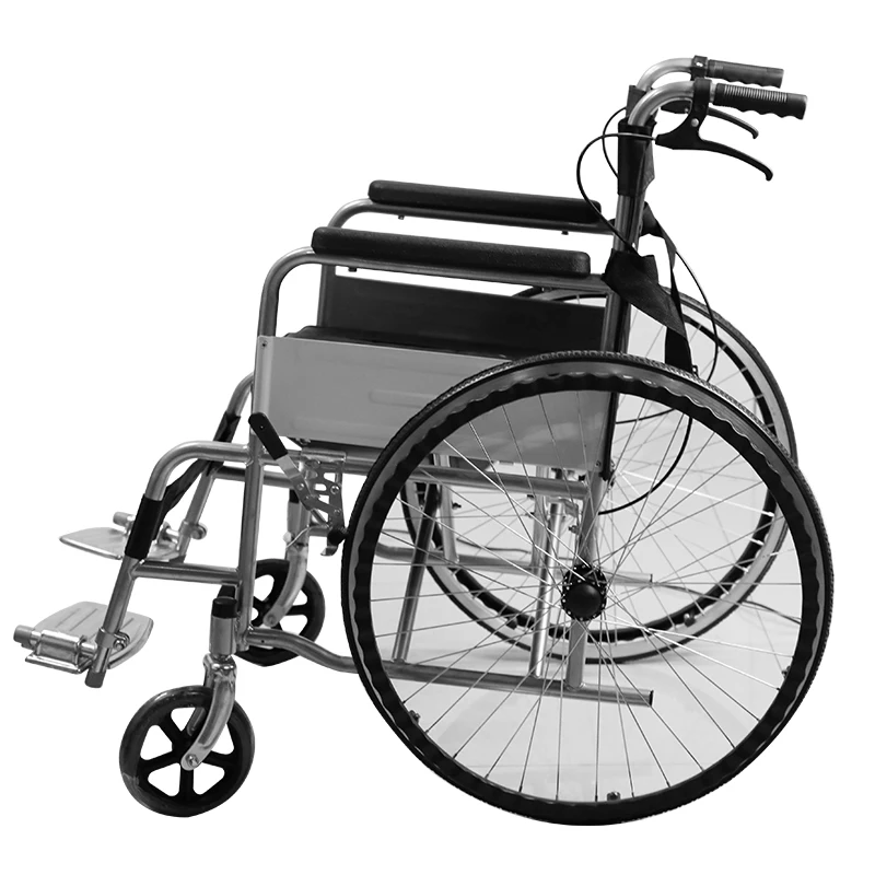 Hot Selling Hospital Manual Wheelchair 4 Wheels Elderly Disabled Medical Used Manual Folding Wheelchair