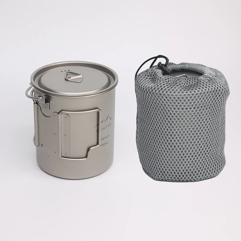 750mL Titanium Camping Pot- Lightweight Pot Mug with Bail Handle for Outdoor Camping, Hiking and Bushcarft