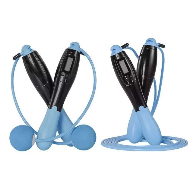 Cordless LED Digital Electronic Smart Skipping Rope Calorie oem Fitness Body Building PVC Wire Jumping Rope