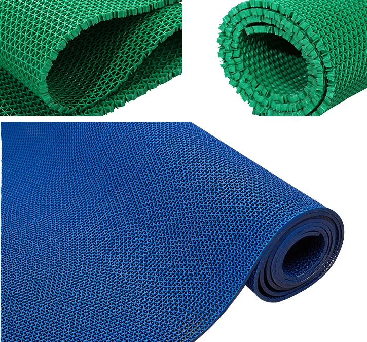 Waterproof PVC Square Bath Carpet 6mm Anti-Slip Hollow S Floor Mat For Swimming Pool Mat