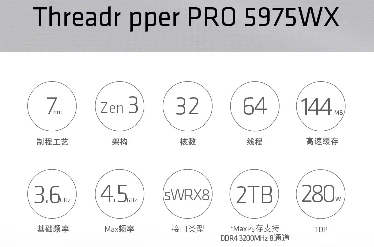 5975WX 5995WX CPU Newest in Stock A-MD Ry-zen PRO 64 Cores  Up to 4.5GHz CPU Processor 5995WX  With Good Price