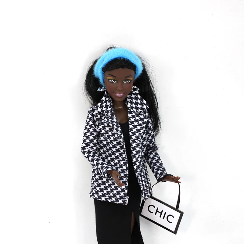 Fashion doll 12.5inch black skin doll 4 style mix african hair doll for kids
