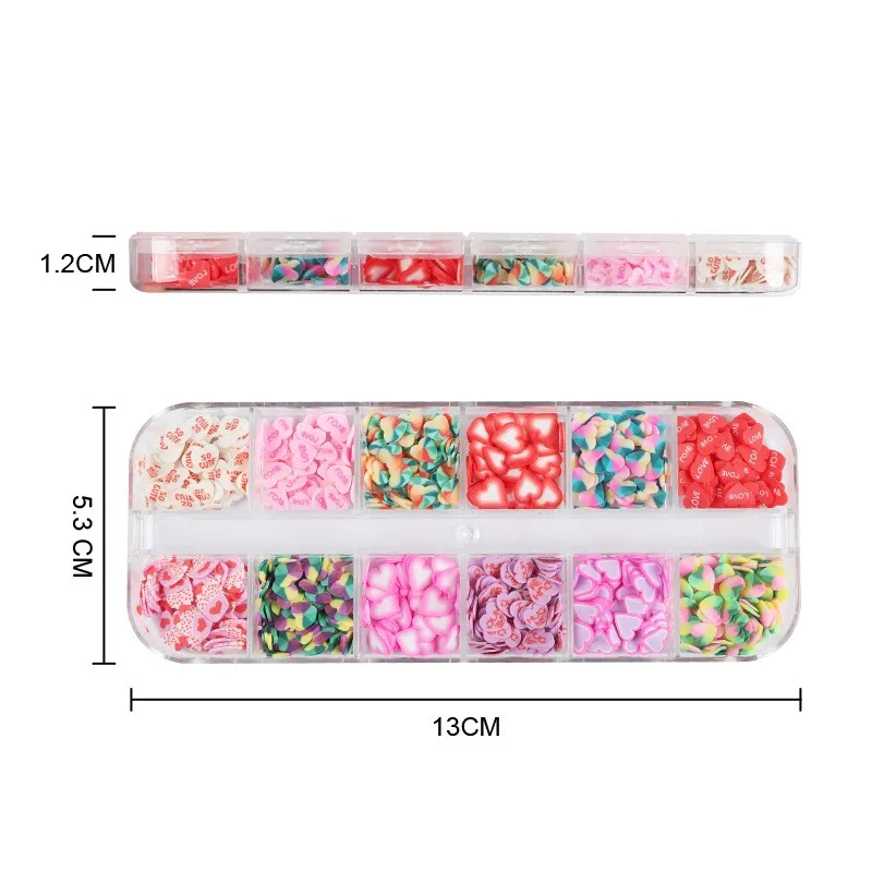 Nail Art Custom shape polymer clay slices san valentin Sprinkles for Slime Nail Art Resin Crafts and DIY Crafts Accessories